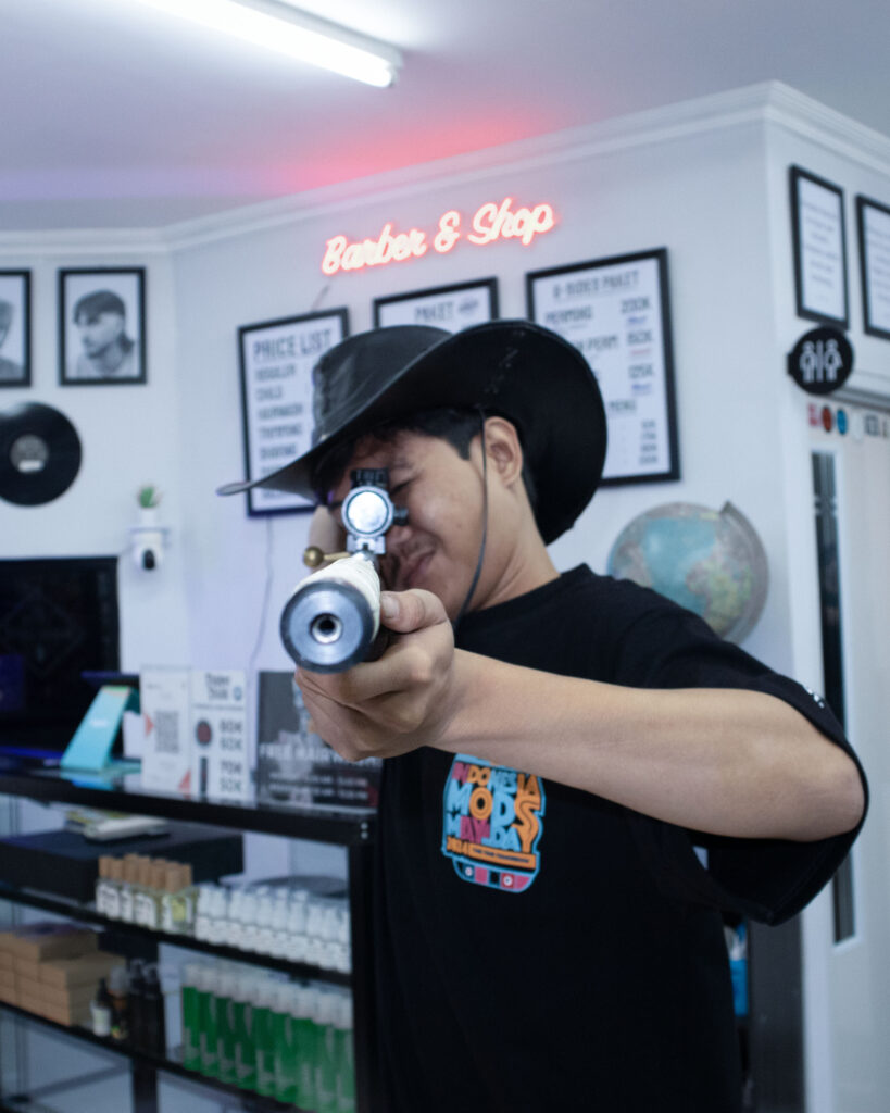 Professional barber providing excellent service to a client